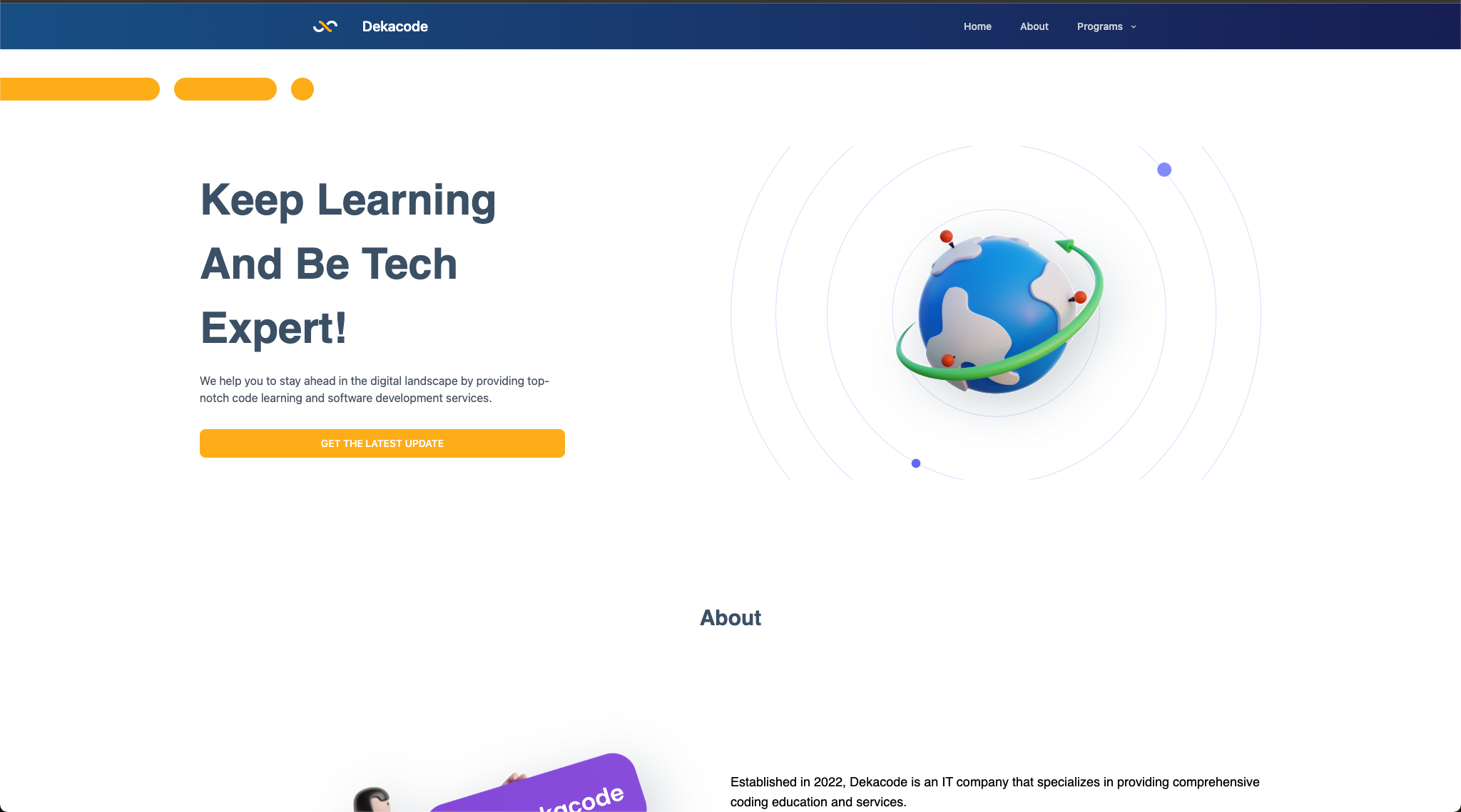 Dekacode Landing Page